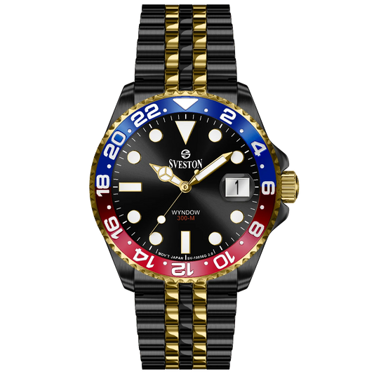 Sveston Wyndow 300-M Two-Tone GMT Watch