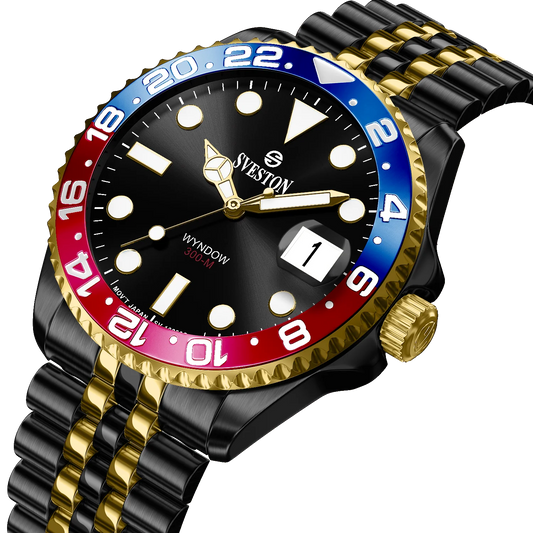 Sveston Wyndow 300-M Two-Tone GMT Watch