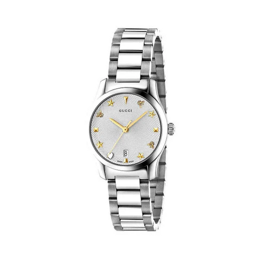 Gucci G-Timeless Silver Dial Stainless Steel Women’s Watch – Luxury Swiss Design