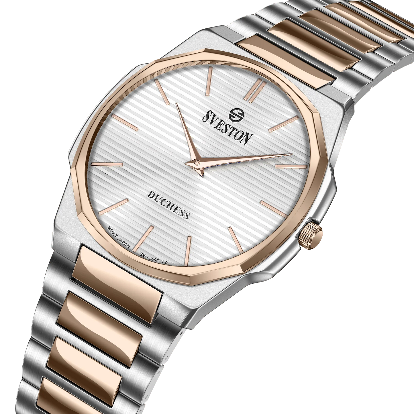 Sveston Duchess Rose Gold Silver Watch