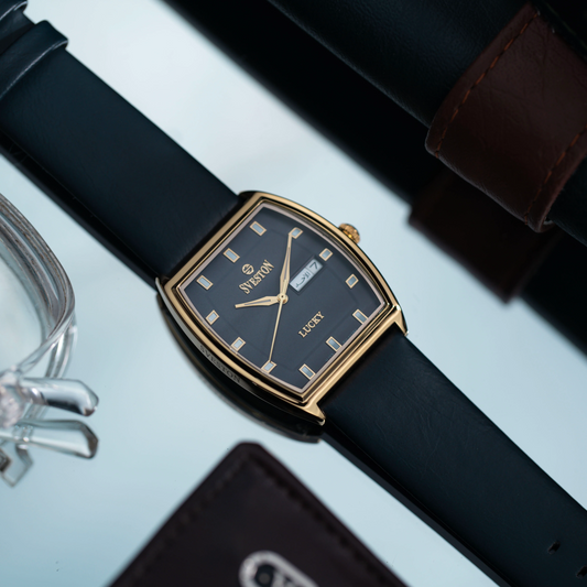Sveston Lucex Black & Gold Watch