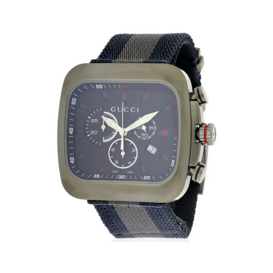 Gucci Men's Chronograph Watch with Blue Nylon Strap