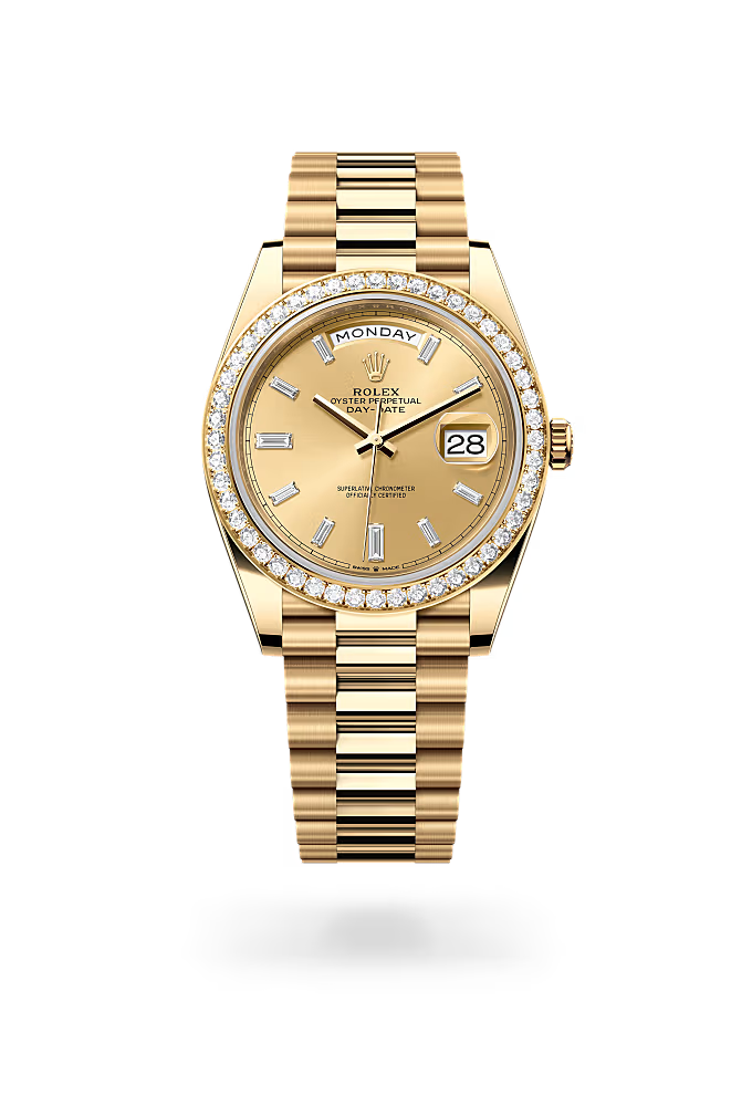 Rolex Day-Date 40mm Yellow Gold Diamond Bezel