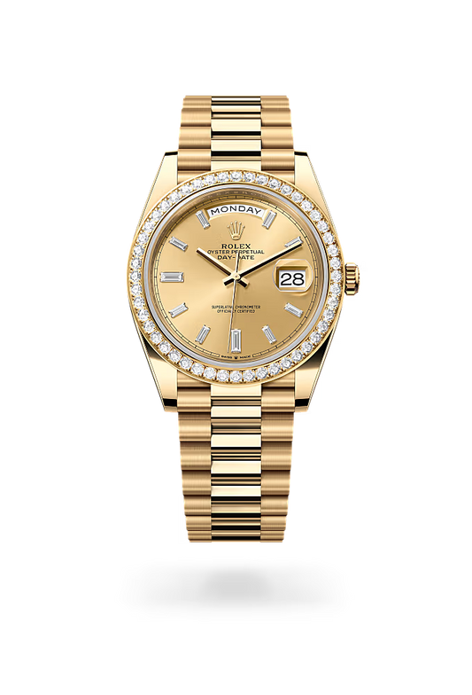 Rolex Day-Date 40mm Yellow Gold Diamond Bezel
