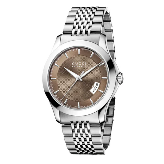 Gucci G-Timeless Automatic Brown Dial Stainless Steel Men’s Luxury Watch