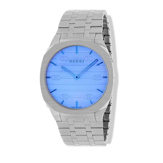 Gucci 25H Blue Dial Stainless Steel Watch