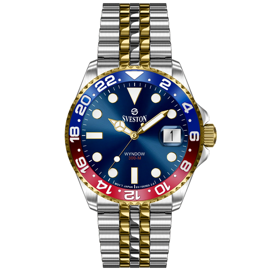 Sveston Wyndow 300-M Blue Dial GMT Watch