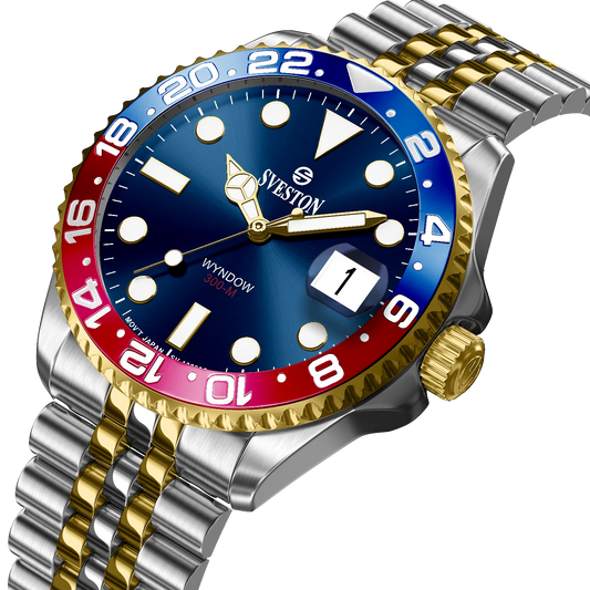 Sveston Wyndow 300-M Blue Dial GMT Watch