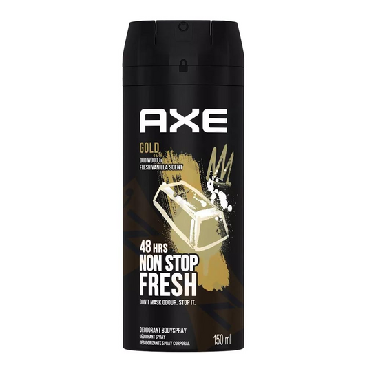 Axe Gold Oud Wood & Vanilla Scent 48H Non-Stop Fresh Deodorant Body Spray For Men